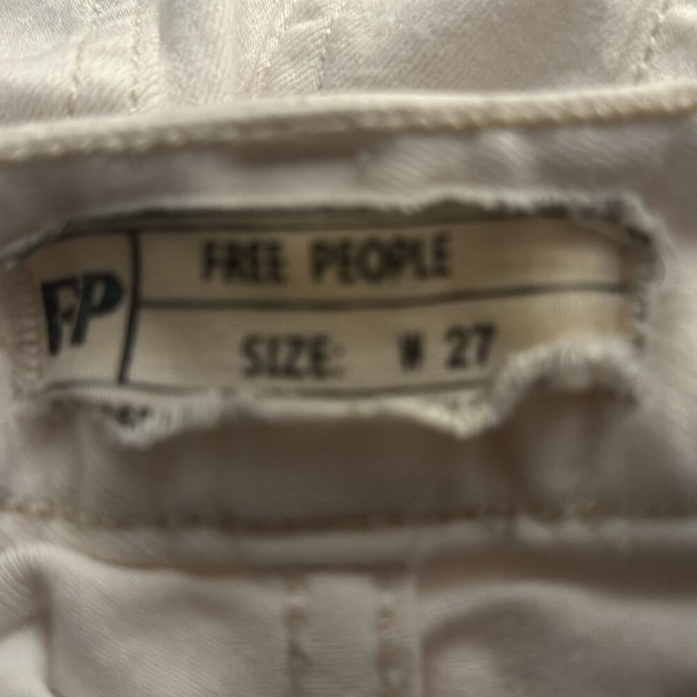 Free People White Skinny Denim Jeans Casual 27 Classic Boho Festival Costal - Picture 8 of 8